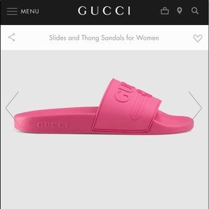 Rubber pink logo Gucci slides